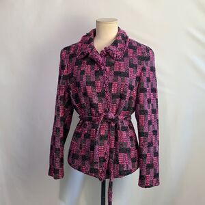 Emanuel Ungaro purple tweed with belt jacket